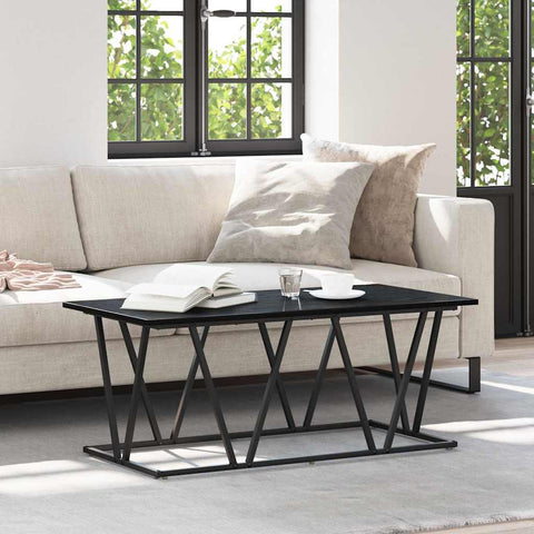 vidaXL Coffee Table in Black Oak - 100x50x40 cm - Made from Engineered Wood and Metal