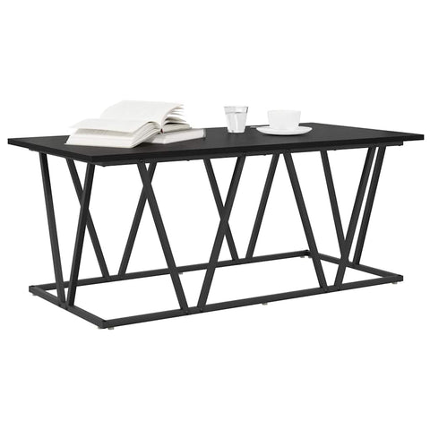 vidaXL Coffee Table in Black Oak - 100x50x40 cm - Made from Engineered Wood and Metal