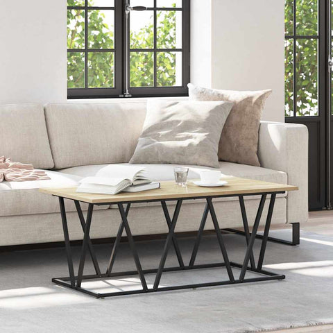 vidaXL Coffee Table Sonoma Oak 100x50x40 cm Made of Engineered Wood and Metal