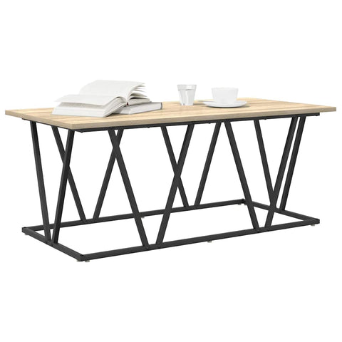 vidaXL Coffee Table Sonoma Oak 100x50x40 cm Made of Engineered Wood and Metal