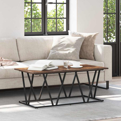 vidaXL Coffee Table - Smoked Oak - 100x50x40 cm - Engineered Wood and Metal