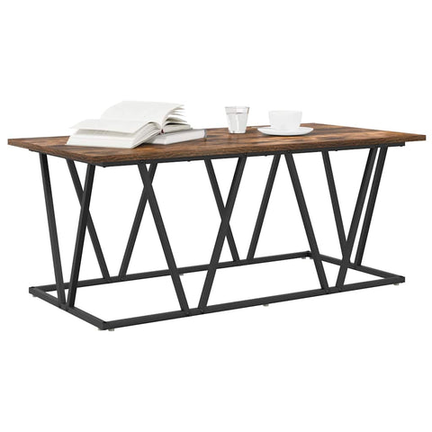 vidaXL Coffee Table - Smoked Oak - 100x50x40 cm - Engineered Wood and Metal