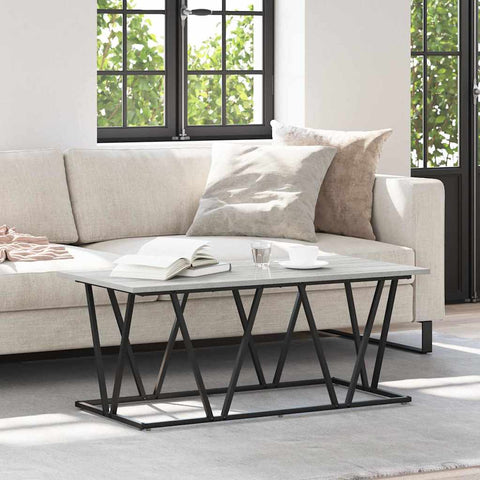 vidaXL Grey Sonoma Coffee Table 100x50x40 cm Made of Engineered Wood and Metal
