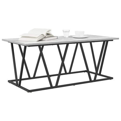 vidaXL Grey Sonoma Coffee Table 100x50x40 cm Made of Engineered Wood and Metal