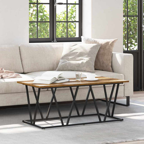 vidaXL Coffee Table Old Wood 100x50x40 cm Engineered Wood and Metal