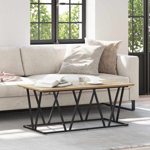 vidaXL Coffee Table Artisan Oak 100x50x40 cm Made of Engineered Wood and Metal