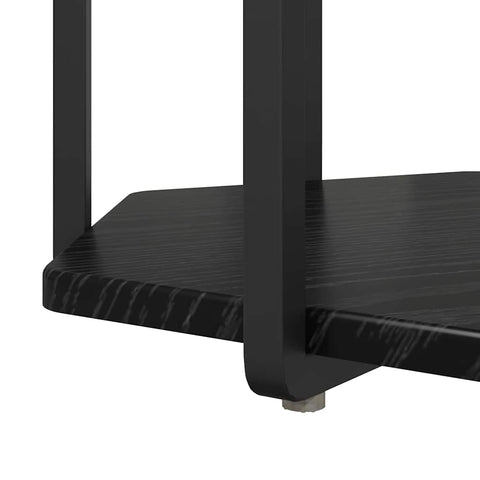 vidaXL Side Table 2 pcs Black Oak Engineered Wood and Metal