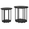 vidaXL Side Table 2 pcs Black Oak Engineered Wood and Metal