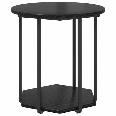 vidaXL Side Table 2 pcs Black Oak Engineered Wood and Metal