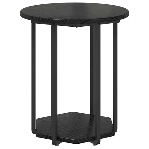 vidaXL Side Table 2 pcs Black Oak Engineered Wood and Metal