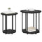 vidaXL Side Table 2 pcs Black Oak Engineered Wood and Metal