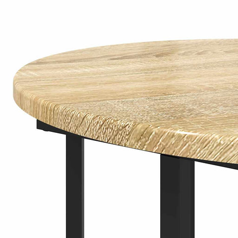 vidaXL Side Table Set of 2, Sonoma Oak Wood and Metal