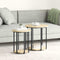 vidaXL Side Table Set of 2, Sonoma Oak Wood and Metal