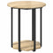 vidaXL Side Table Set of 2, Sonoma Oak Wood and Metal
