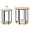 vidaXL Side Table Set of 2, Sonoma Oak Wood and Metal