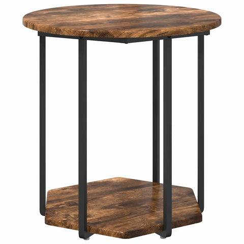 vidaXL Side Table 2 pcs Smoked Oak Engineered Wood and Metal