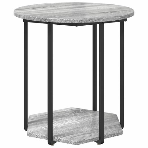 vidaXL Side Table Set 2 pcs Grey sonoma and Black 50 x 50 x 50.5 cm