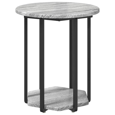 vidaXL Side Table Set 2 pcs Grey sonoma and Black 50 x 50 x 50.5 cm
