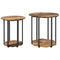 vidaXL Side Table Set of 2 - Old Wood and Metal