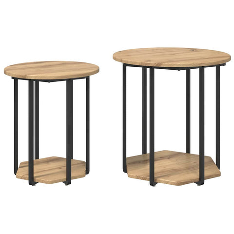 vidaXL End Tables Artisan oak Engineered wood, Metal Medium Coffee Table