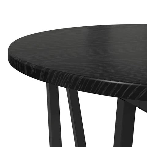 vidaXL Side Table Set of 2 - Black Oak MDF and Metal