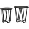 vidaXL Side Table Set of 2 - Black Oak MDF and Metal