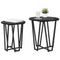 vidaXL Side Table Set of 2 - Black Oak MDF and Metal