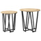 vidaXL Side Table Set of 2 - Sonoma Oak Engineered Wood and Metal