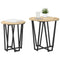vidaXL Side Table Set of 2 - Sonoma Oak Engineered Wood and Metal