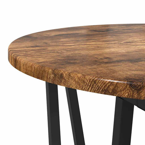 vidaXL Side Table Set - 2 Pieces, Smoked Oak, Engineered Wood and Metal