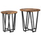 vidaXL Side Table Set - 2 Pieces, Smoked Oak, Engineered Wood and Metal