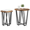 vidaXL Side Table Set - 2 Pieces, Smoked Oak, Engineered Wood and Metal