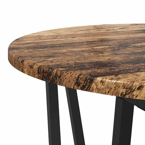 vidaXL Side Table Set - 2 Pieces, Rustic Wood Look, Metal Base