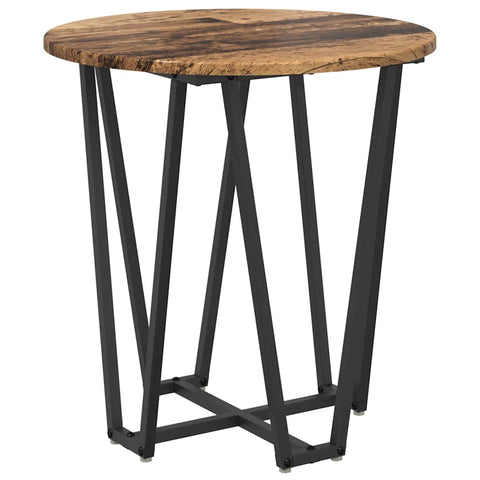 vidaXL Side Table Set - 2 Pieces, Rustic Wood Look, Metal Base