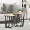 vidaXL Side Table Set of 2 - Rustic Oak Engineered Wood with Metal