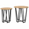 vidaXL Side Table Set of 2 - Rustic Oak Engineered Wood with Metal