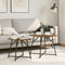 vidaXL Side Table Set - 2 Rustic Smoked Oak and Metal Tables