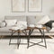 vidaXL Side Table Set - 2 Rustic Smoked Oak and Metal Tables