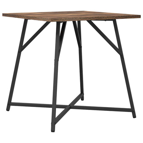 vidaXL Side Table Set - 2 Rustic Smoked Oak and Metal Tables