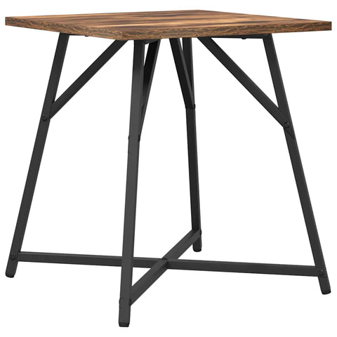 vidaXL Side Table Set - 2 Rustic Smoked Oak and Metal Tables