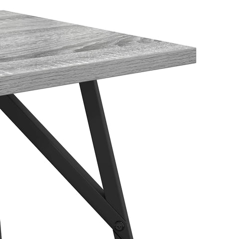 vidaXL Set of 2 Side Tables in Grey Sonoma with Engineered Wood and Metal