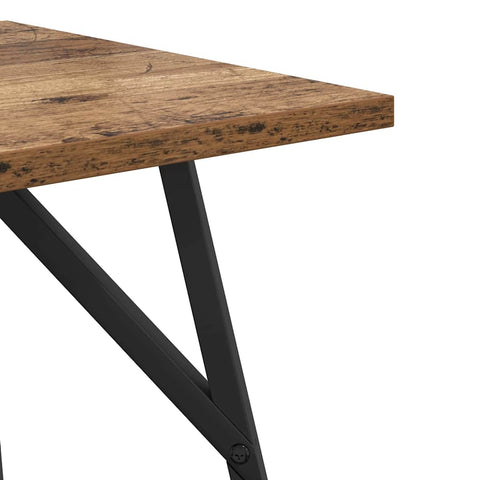 vidaXL Side Table Set 2 pcs Old wood and Black 50 x 50 x 50 cm