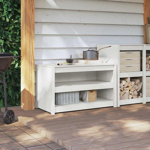 vidaXL Kitchen Cabinet White pinewood Pinewood Medium Shelving