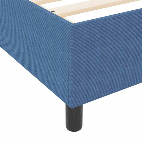 vidaXL Box Spring Bed Blue 140 x 190 cm Corduroy fabric