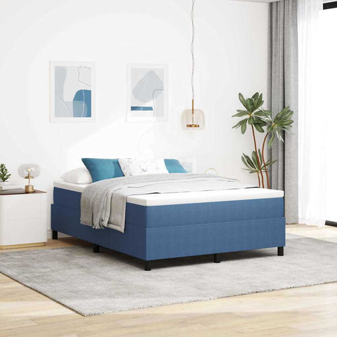 vidaXL Box Spring Bed Blue 140 x 190 cm Corduroy fabric
