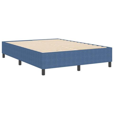 vidaXL Box Spring Bed Blue 140 x 190 cm Corduroy fabric