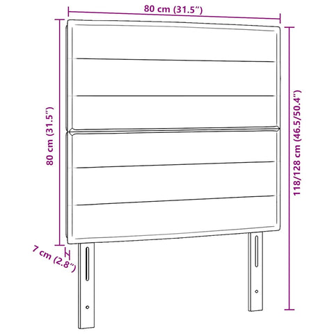 vidaXL Headboard Other with Headboard Dark brown 80 cm Fabric