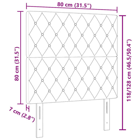vidaXL Velvet Headboard Height Adjustable Dark grey 80 cm Velvet