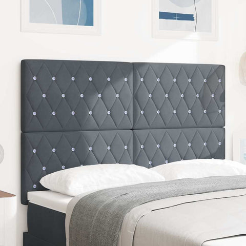 vidaXL Velvet Headboard Height Adjustable Dark grey 160 cm Velvet