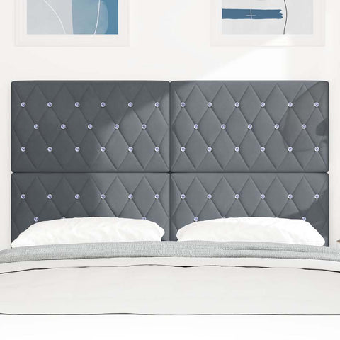 vidaXL Velvet Headboard Height Adjustable Dark grey 160 cm Velvet